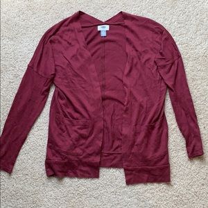 girls maroon cardigan sweater
